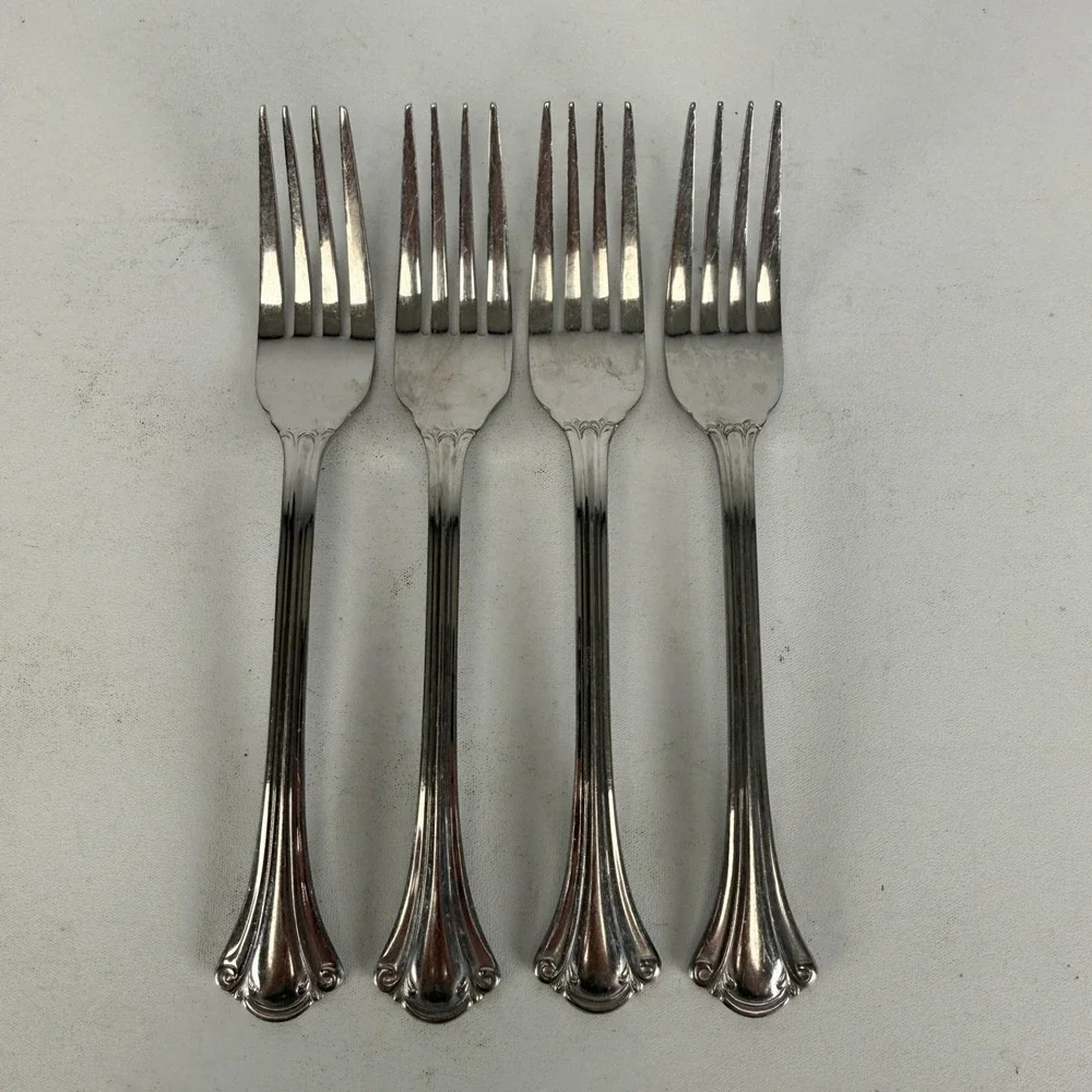 4 Wallace Resplendence Grand Ballroom Dinner Fork 18/10 Stainless Steel Flatware